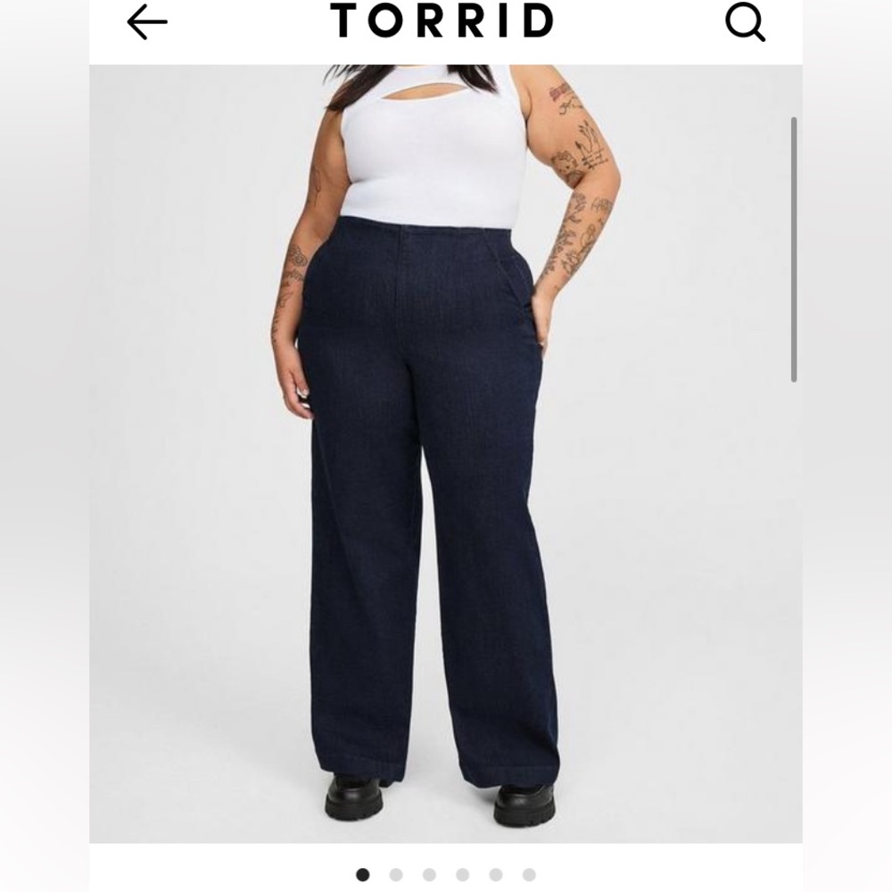 Torrid Navy Wide-Leg Pants